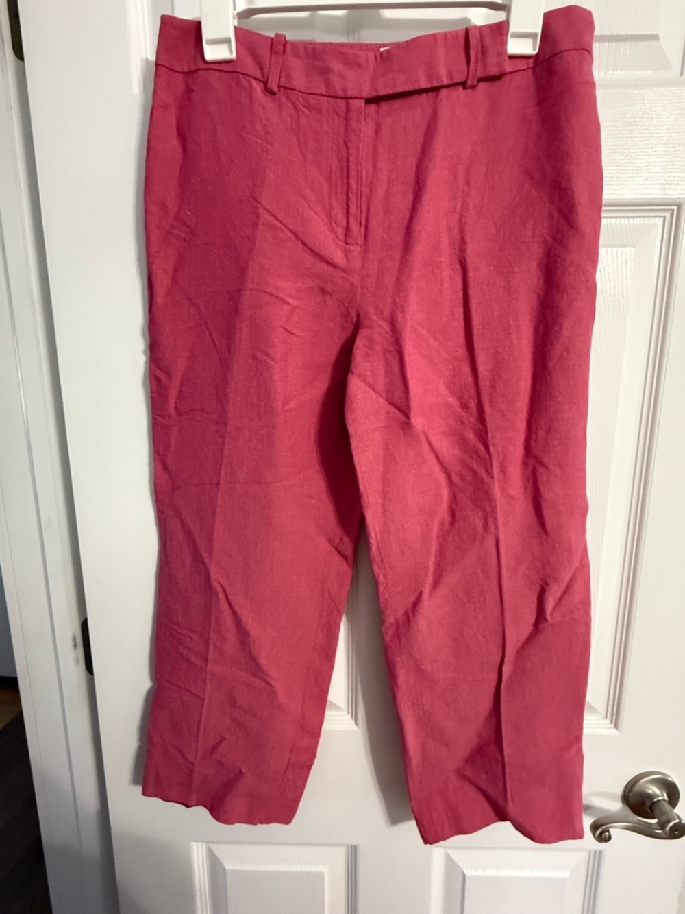 LOFT Petites Bright Pink Linen-Blend Skirt